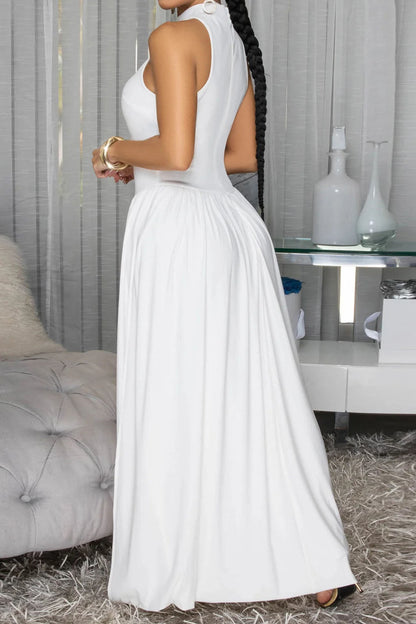 Drop Waist Slit Maxi Dress Lavish Daily