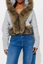 Sweatshirt with Fur Trim LavishDaily