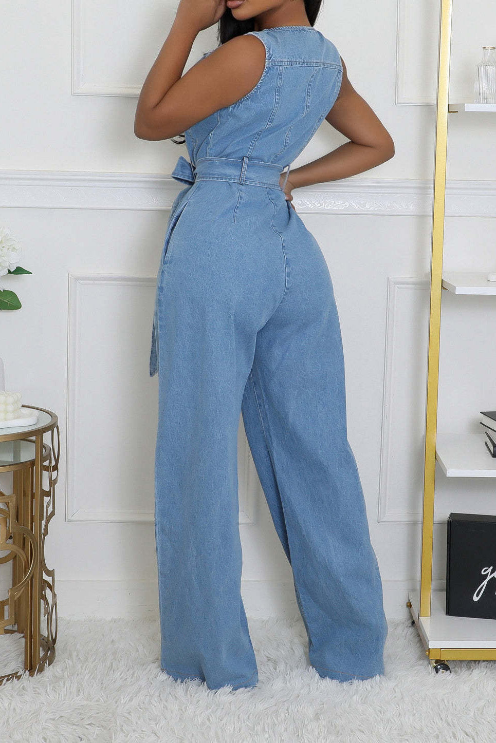 Zipper Up Sleeveless Jumpsuit Lavish Daily