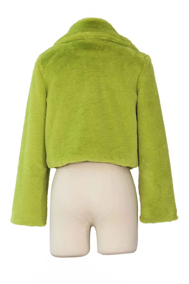 Faux Leather Lapel Short Jacket Lavish Daily