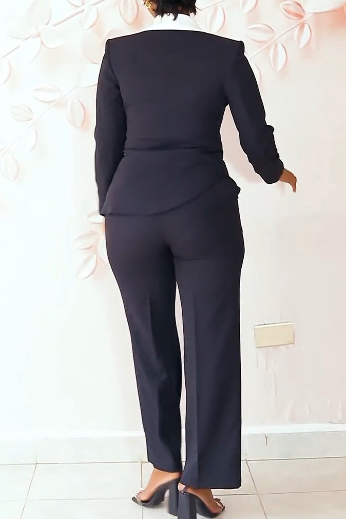Two-Tone Blazer & Pants Set Lavish Daily