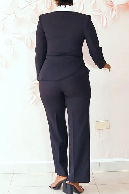 Two-Tone Blazer & Pants Set Lavish Daily