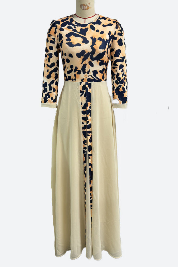 Waist Tie Leopard Print Chiffon Dress Lavish Daily