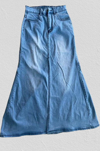 Denim Maxi Skirts Lavish Daily