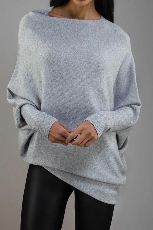 Solid Crew Neck Long Sleeve Top Lavish Daily