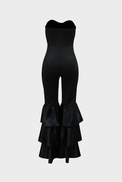 Ruffle Strapless Jumpsuit Lavish Daily