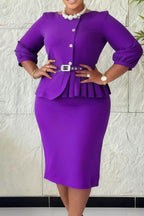 Fitted Ruffle Hem High Waist Bodycon Dress Lavish Daily