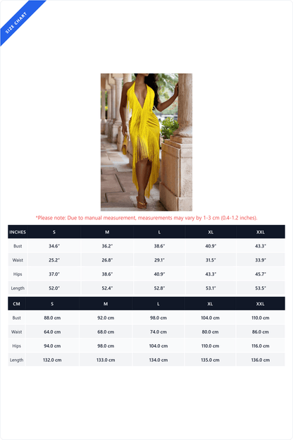 Deep V Backless Fringe Party Midi Dress Lavish Daily