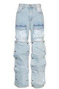 Street Style Utility Pocket Straight Jeans Lavish Daily