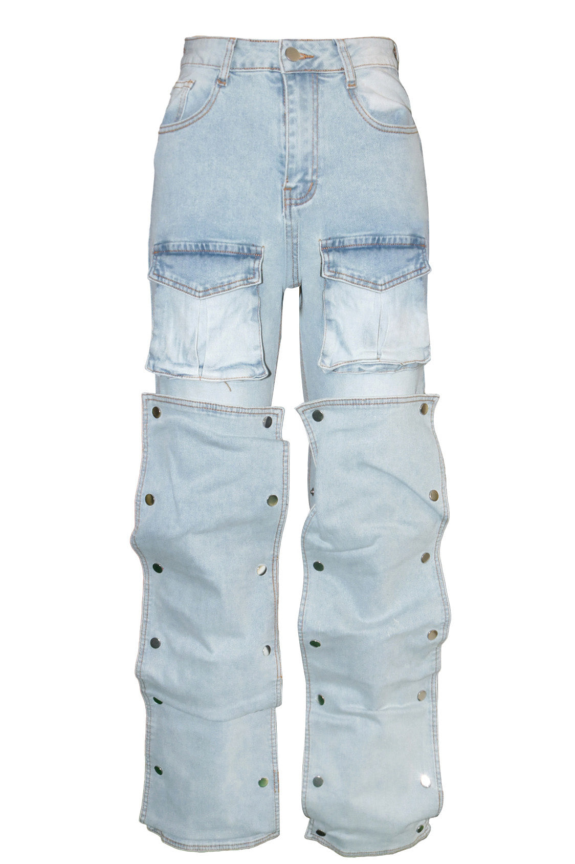 Street Style Utility Pocket Straight Jeans Lavish Daily
