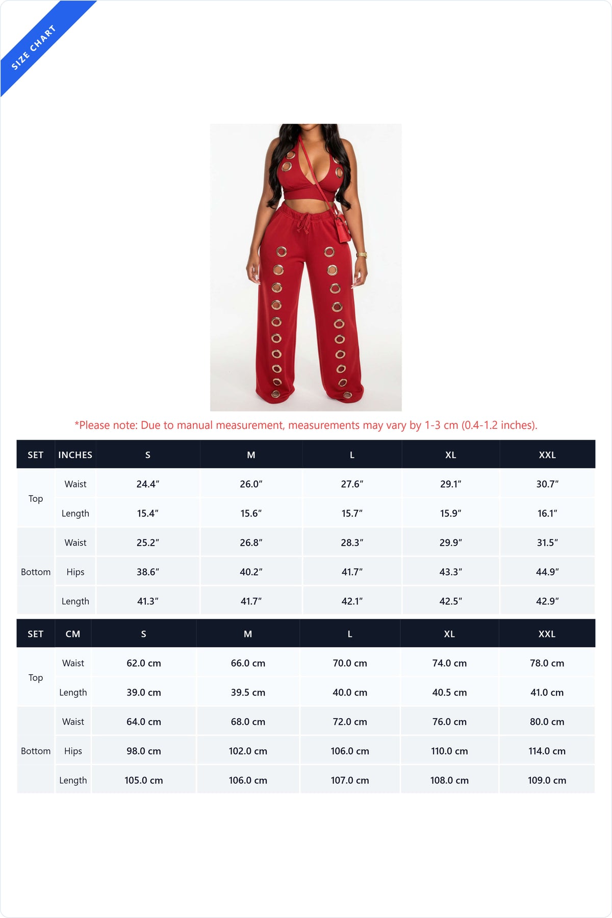 Oversized Eyelet Halter Crop Top & Pant Set Lavish Daily