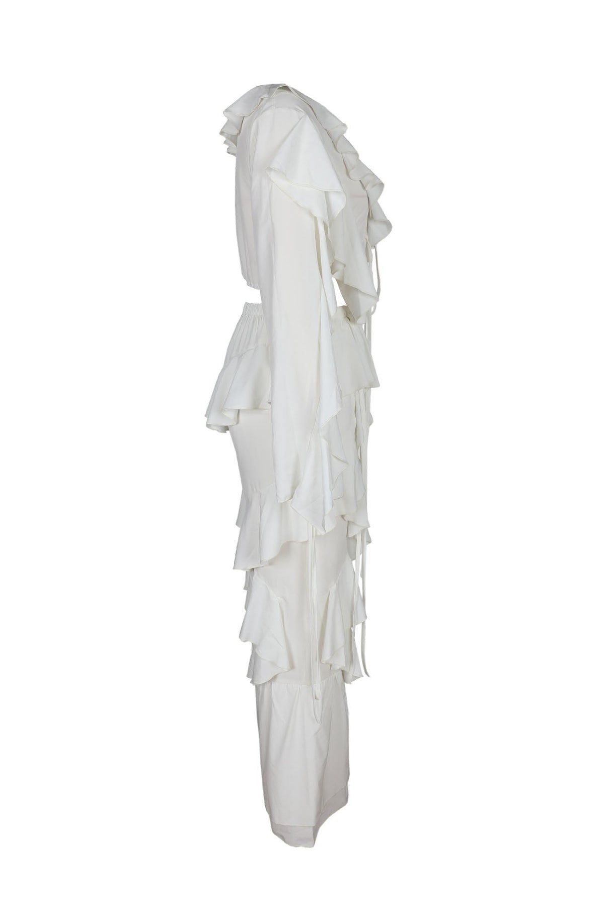 Ruffle Tie-Front Top & Pants Set Lavish Daily