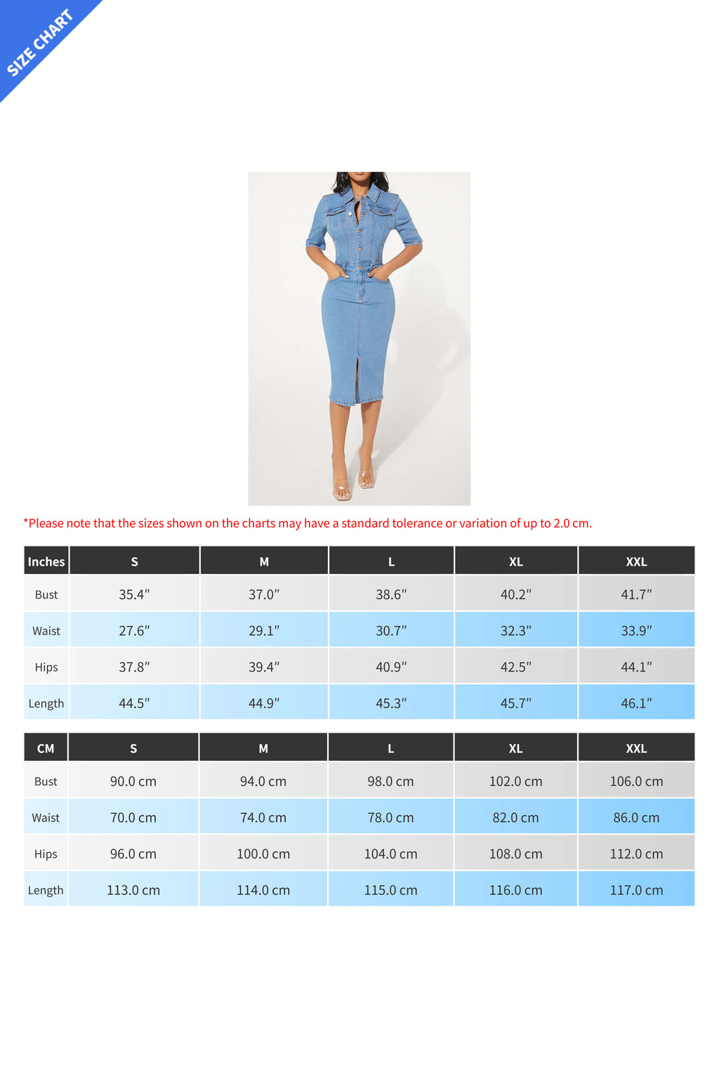 Stretch Buttoned Denim Bodycon Midi Dress Lavish Daily