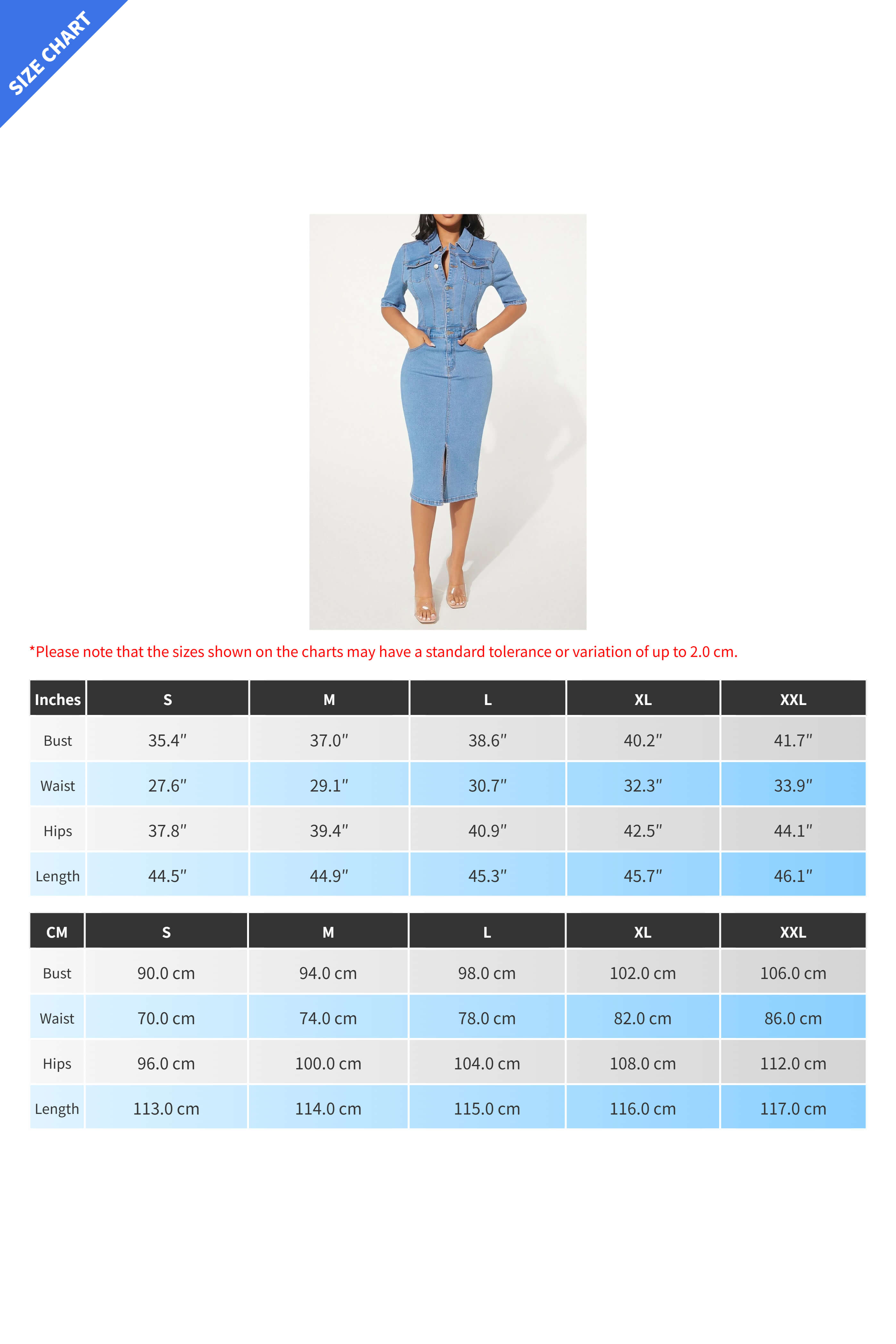 Stretch Buttoned Denim Bodycon Midi Dress Lavish Daily