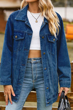 Trendy Women's Button-Up Denim Jacket Lavish Daily