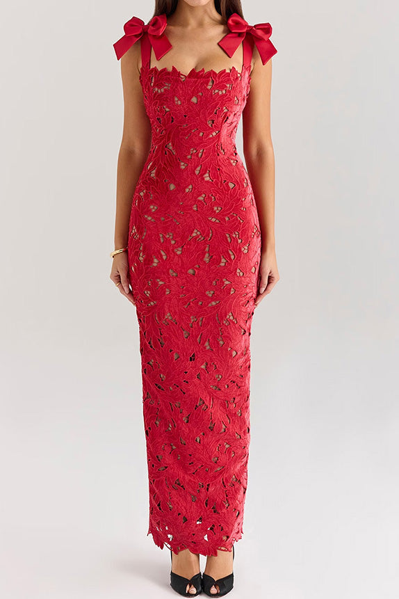 Sleeveless Lace Backless Maxi Dress Lavish Daily