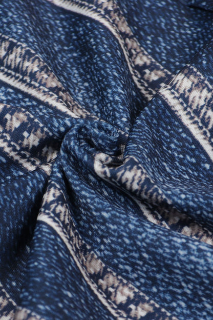 Denim Print Strapless Wide Leg Jumpsuit Lavish Daily
