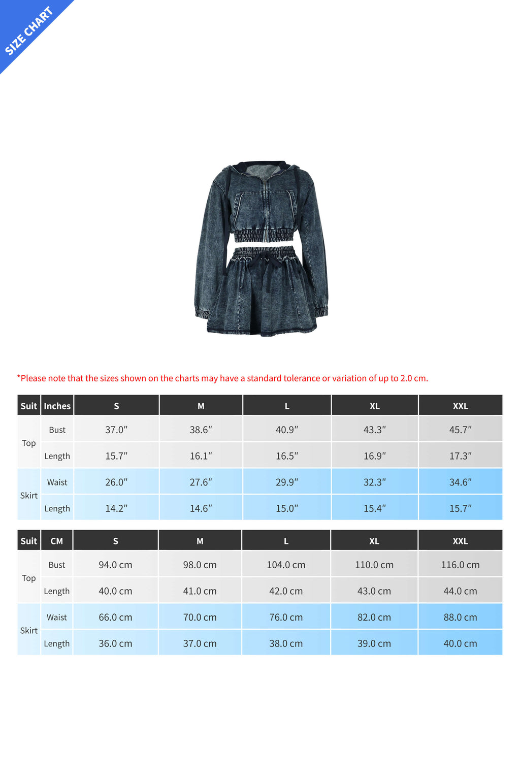 Hooded Denim Jacket & Skirt Set Lavish Daily