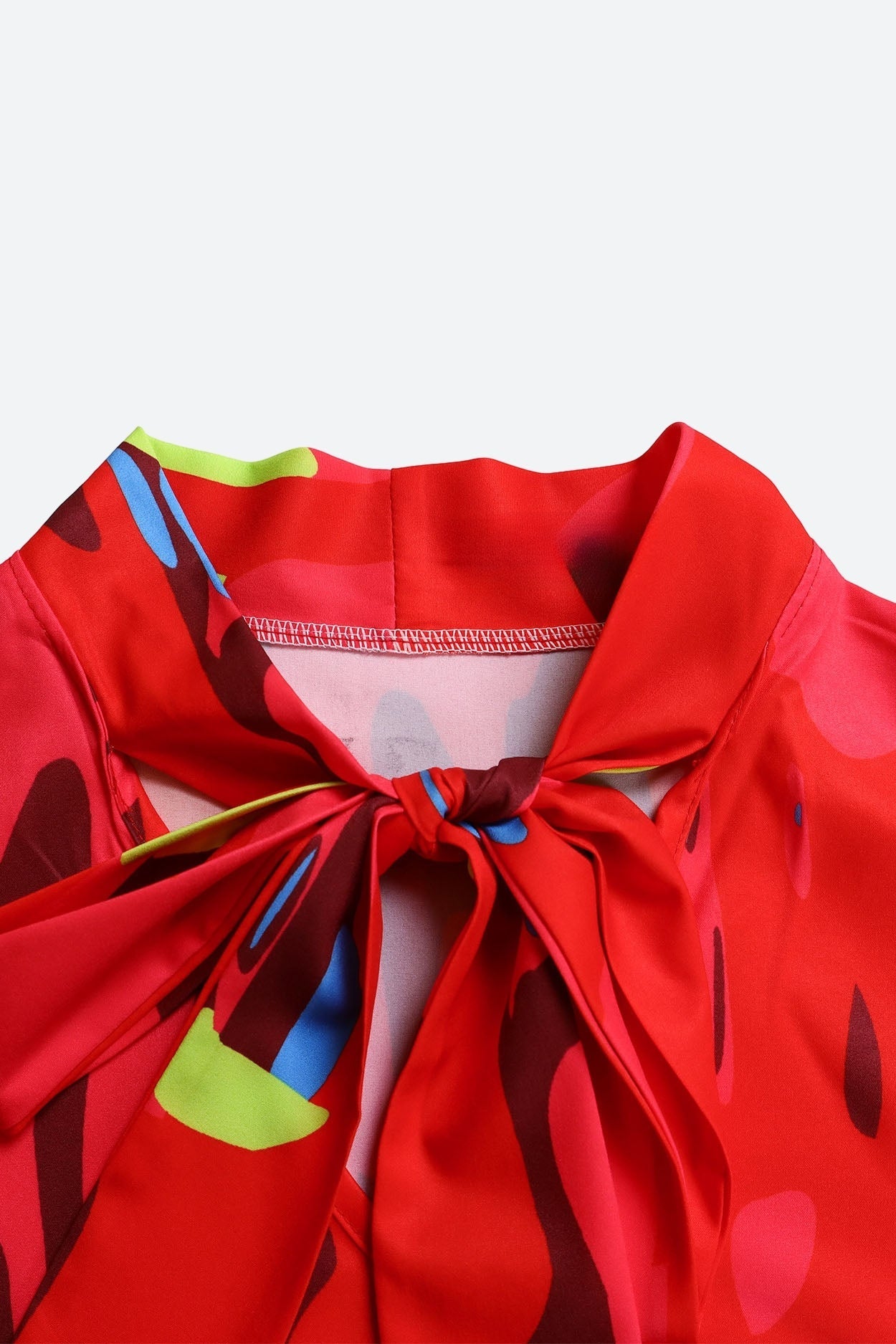 Tie Bow Colorblock Blouse Lavish Daily