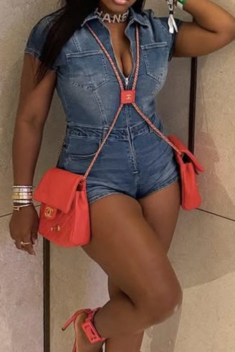 Sleeveless Stretchy Washed Romper Lavish Daily