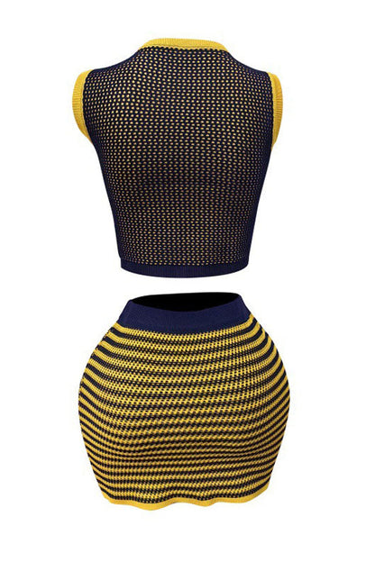 Stretchy Sleeveless Tank Top & Mini Skirt Set Lavish Daily
