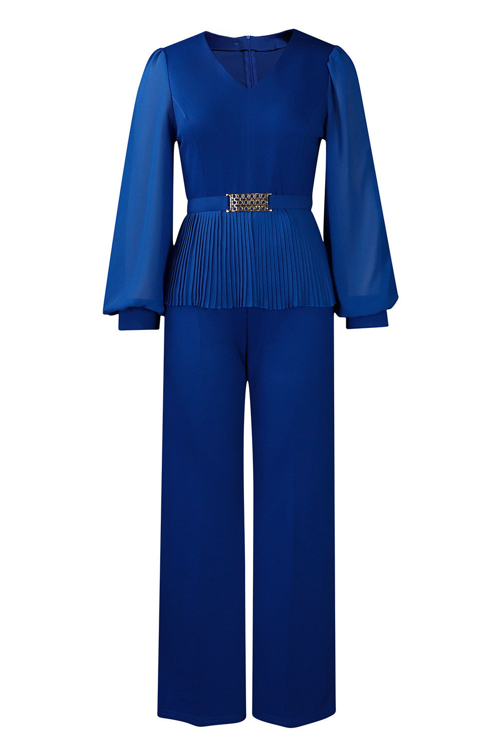 Long Sleeve Pleated Top and Wide Leg Pants  Set Lavish Daily