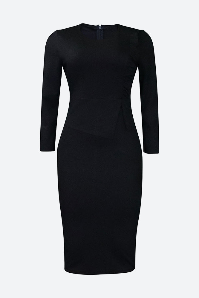 Bodycon Long Sleeve Midi Pencil Dress Lavish Daily