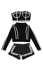 Sporty Contrast Trim 3-Piece Set Lavish Daily