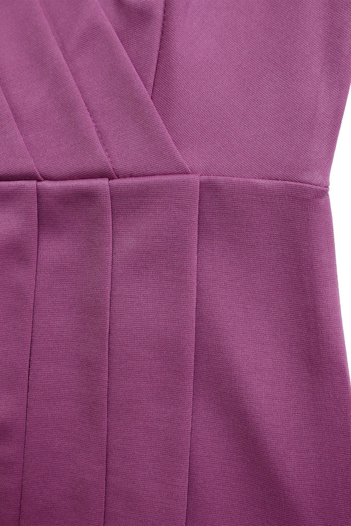 V-neck Short Sleeve High Waist Slim Dress Lavish Daily