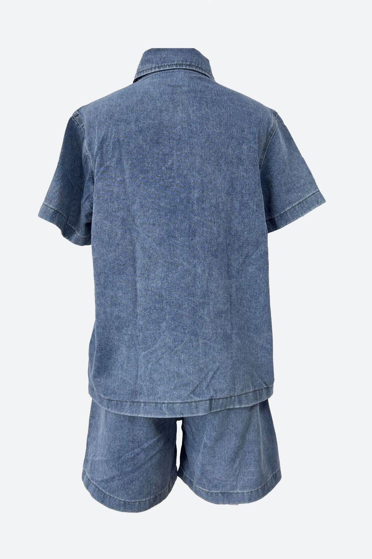 Vintage Elastic Waist Loose Denim Set Lavish Daily