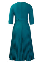 Pleated A-Line Blazer Midi Dress with Belt Lavish Daily