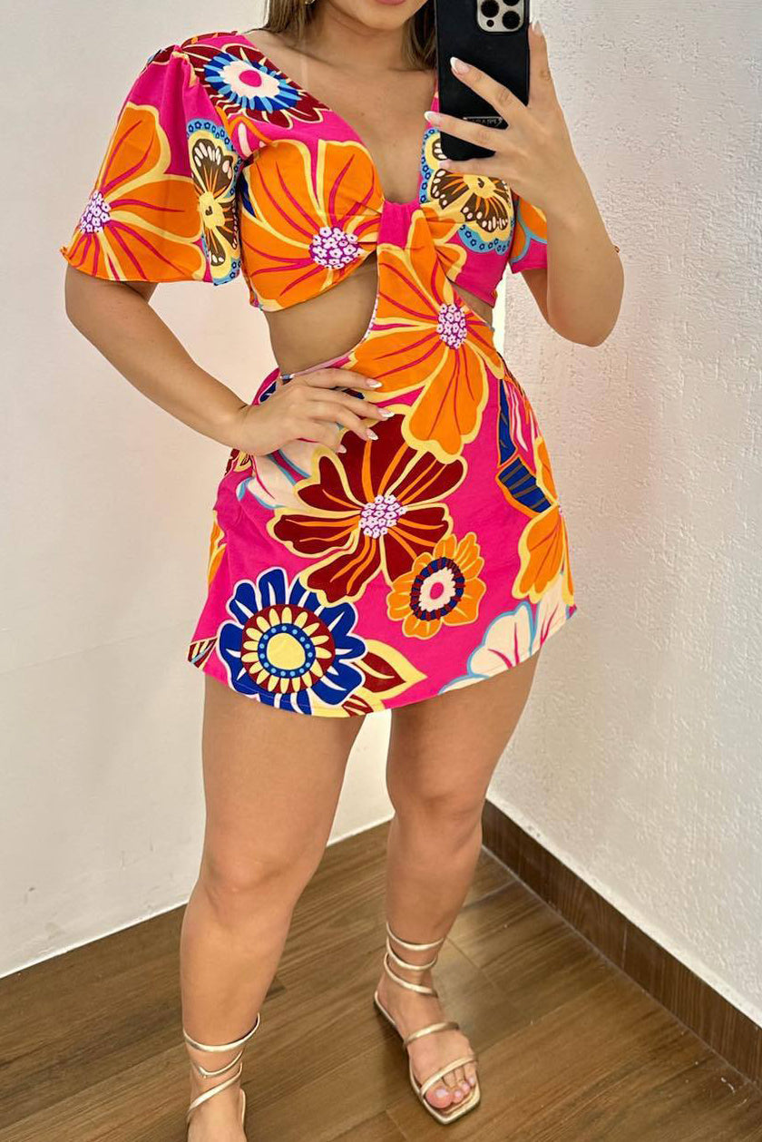 Printed Romper Dress Lavish Daily