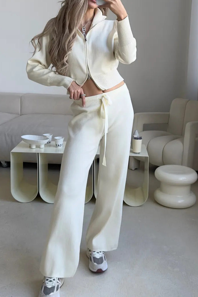 Double-Zip Slim Fit Sweater Set Lavish Daily