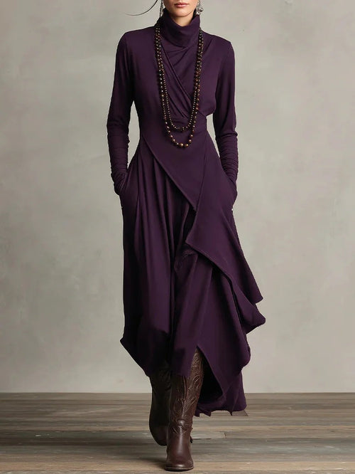 Bohemian Turtleneck Maxi Dress LavishDaily