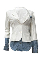Patchwork Denim Blazer Lavish Daily