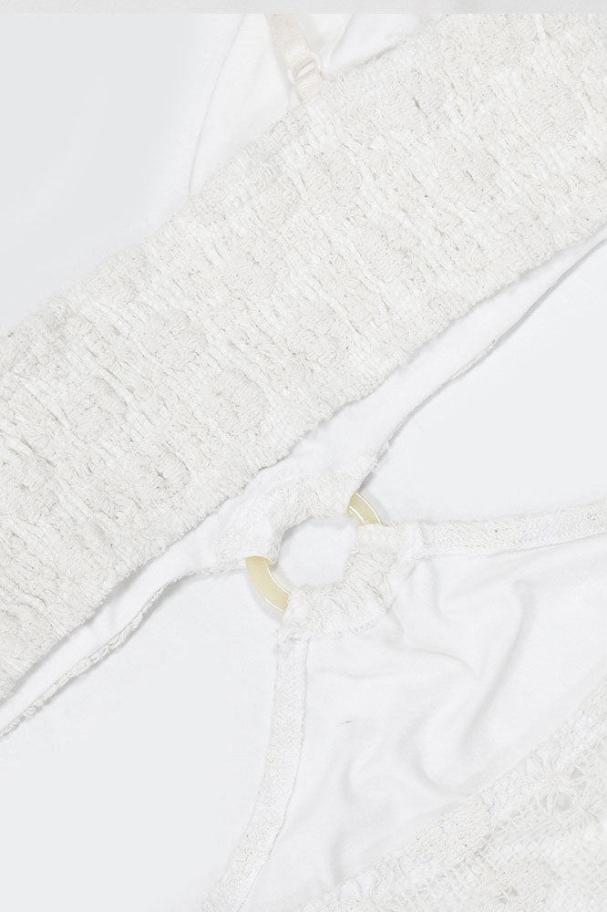 Strapless V-Neck Lace Sheer Bodycon Dress Lavish Daily