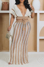 Stripe Knit Skirt Set Lavish Daily