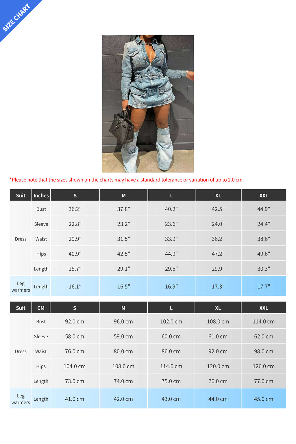 Denim Dress with Leg Warmers Lavish Daily