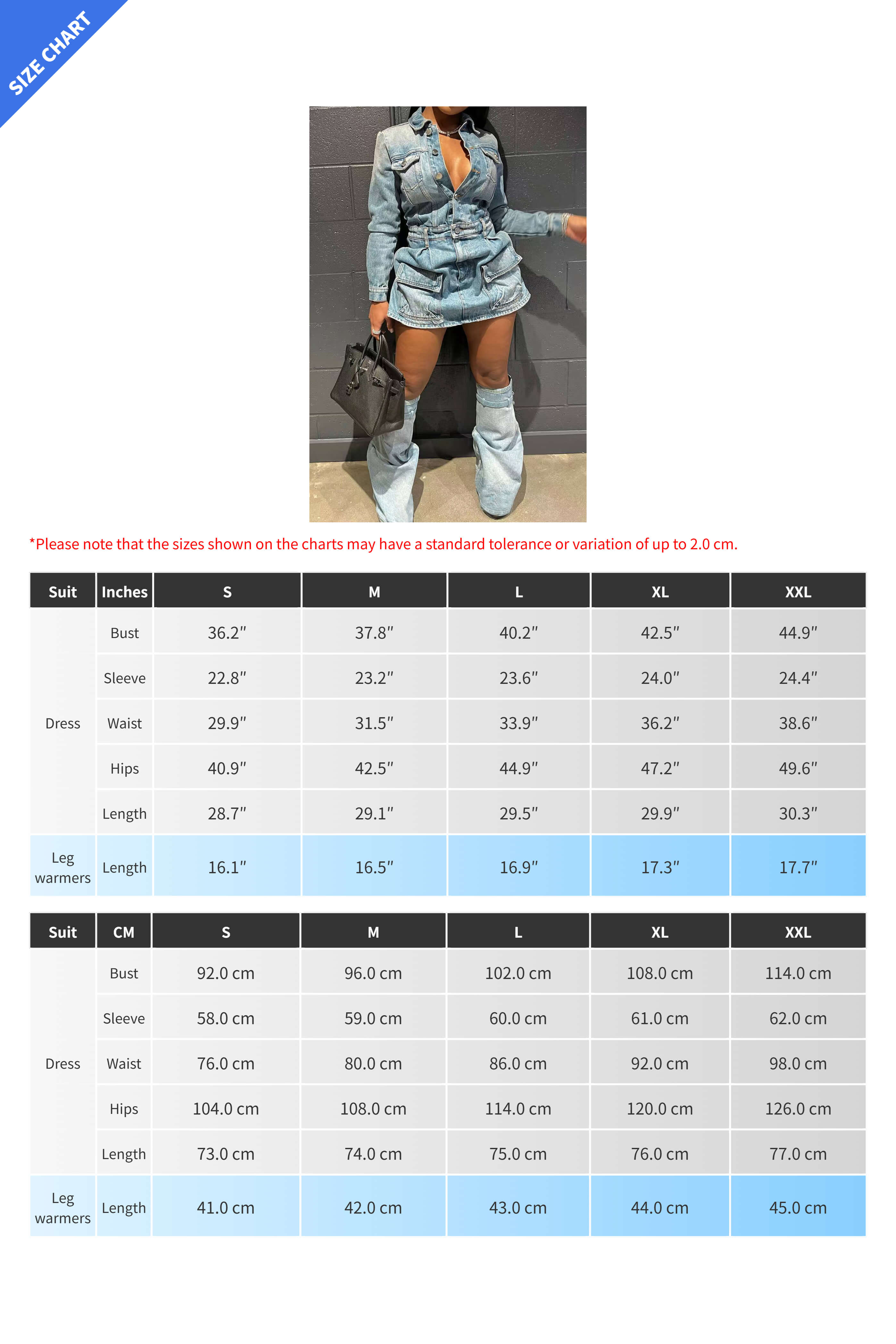 Denim Dress with Leg Warmers Lavish Daily