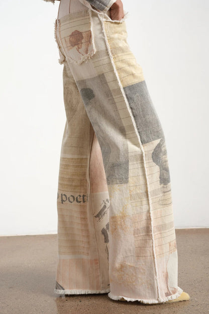 Vintage Print Wide Leg Straight Jeans Lavish Daily