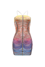 Gradient Mesh Rhinestone Dress Lavish Daily