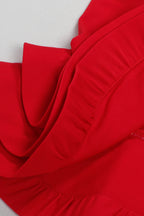 Elegant Ruffle Hem V Neck Wrapped Skirt Dress Lavish Daily