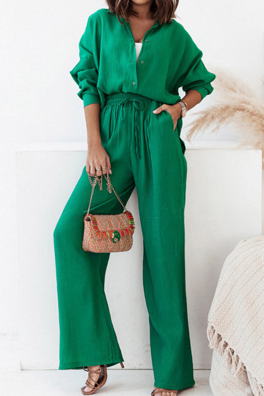 Elegant Ruffle Shirt And Pants Set Lavish Daily