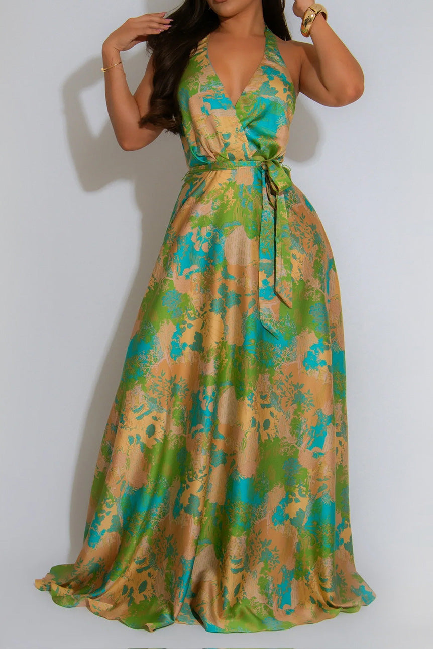 Loose Backless Casual Printed Dress Lavish Daily