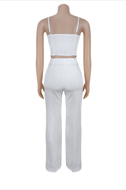 Asymmetrical Button Cami Pant Set Lavish Daily