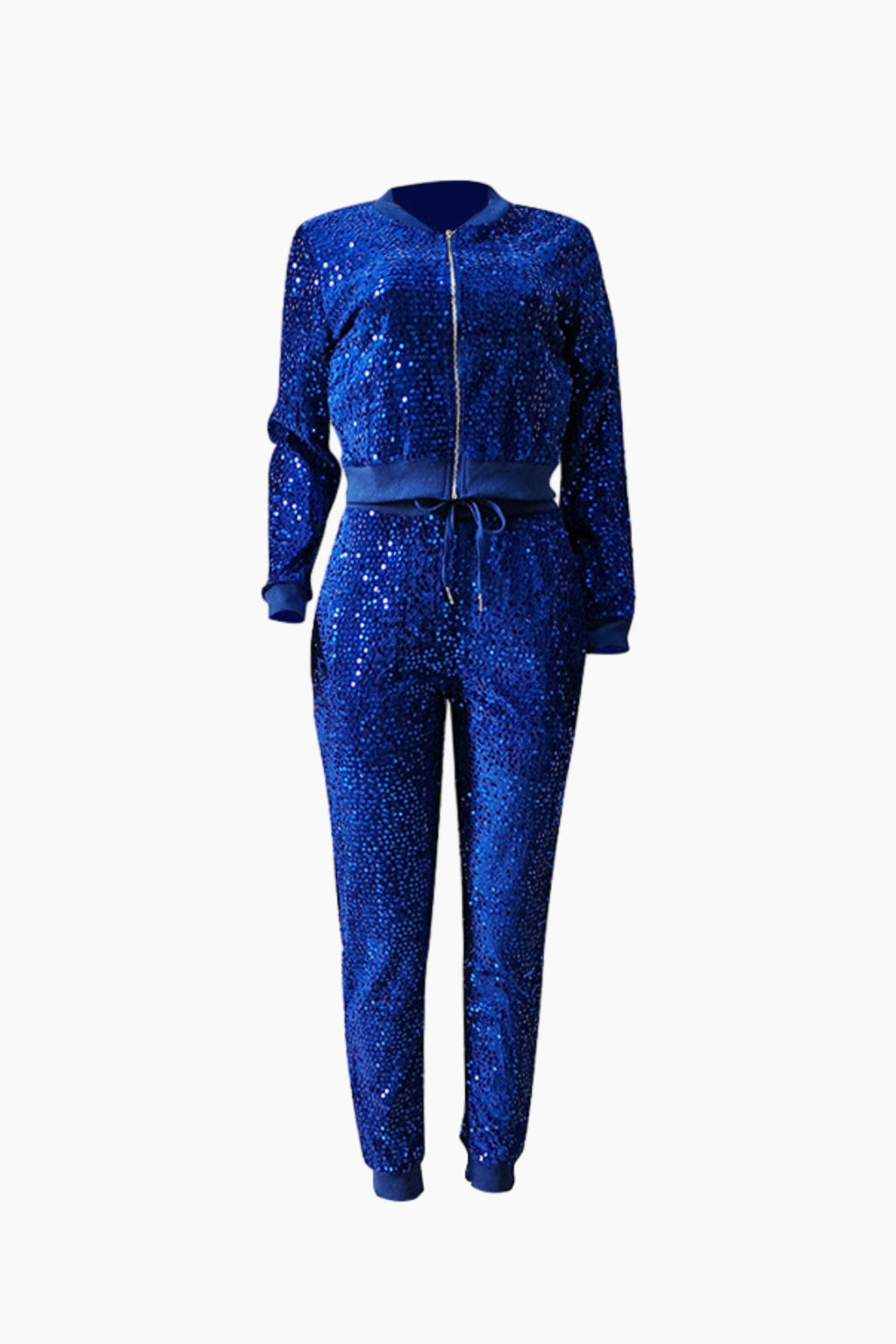 Sequin Zip Up Sweatpants Tracksuit 2 Set Lavish Daily