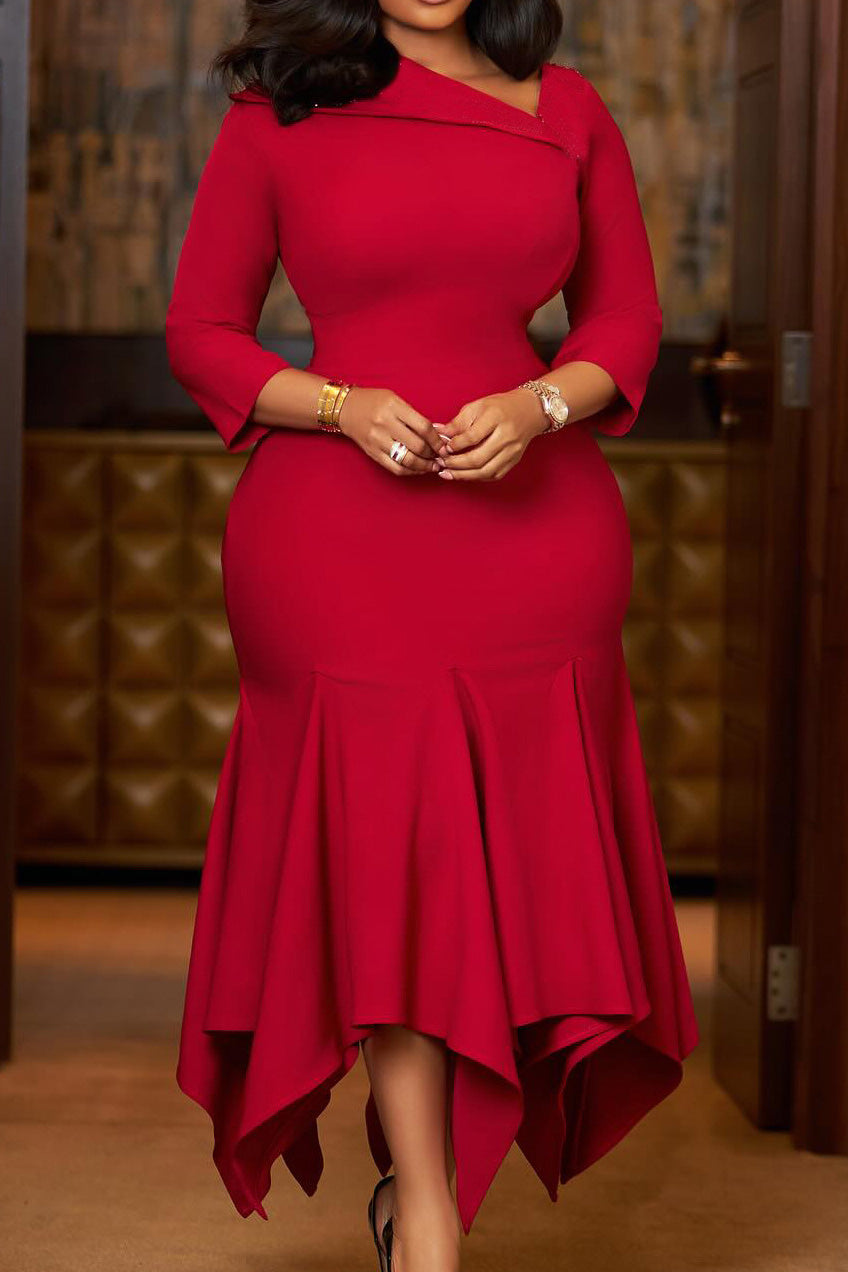 Asymmetrical High-Waist Mermaid Dress Lavish Daily