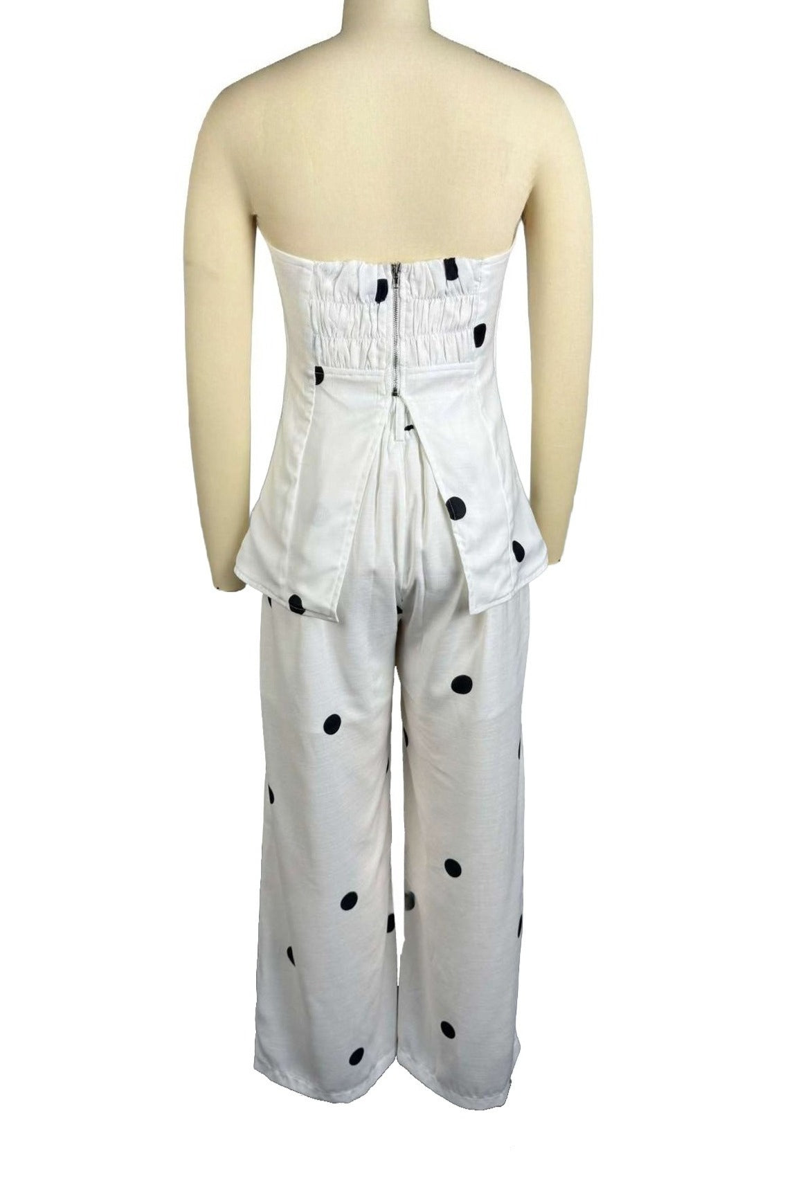 Polka Dot Peplum Pant Set Lavish Daily