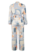 Printed Stand Collar Drawstring Waist 2-Piece Set Lavish Daily