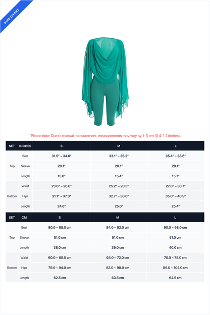 Cowl-Neck Mesh Top & Capri Pants Set Lavish Daily